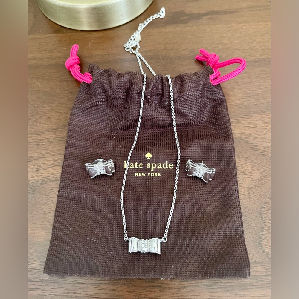 Y2K Kate Spade Moon River Pave Necklace and Earrings Set- NWOB